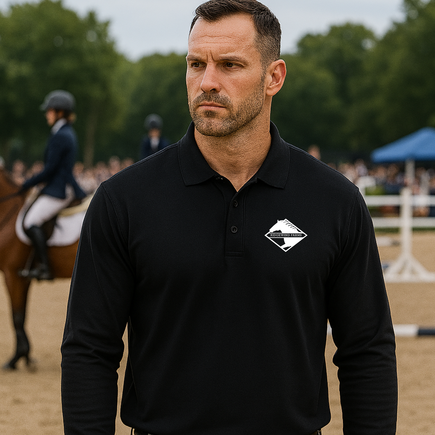 Ridgewind Farms Men's Long Sleeve Polo