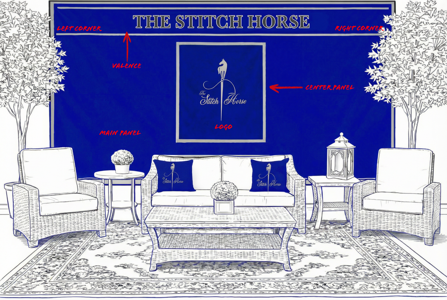 *TSH Stall Drapes, 3 Piece Set