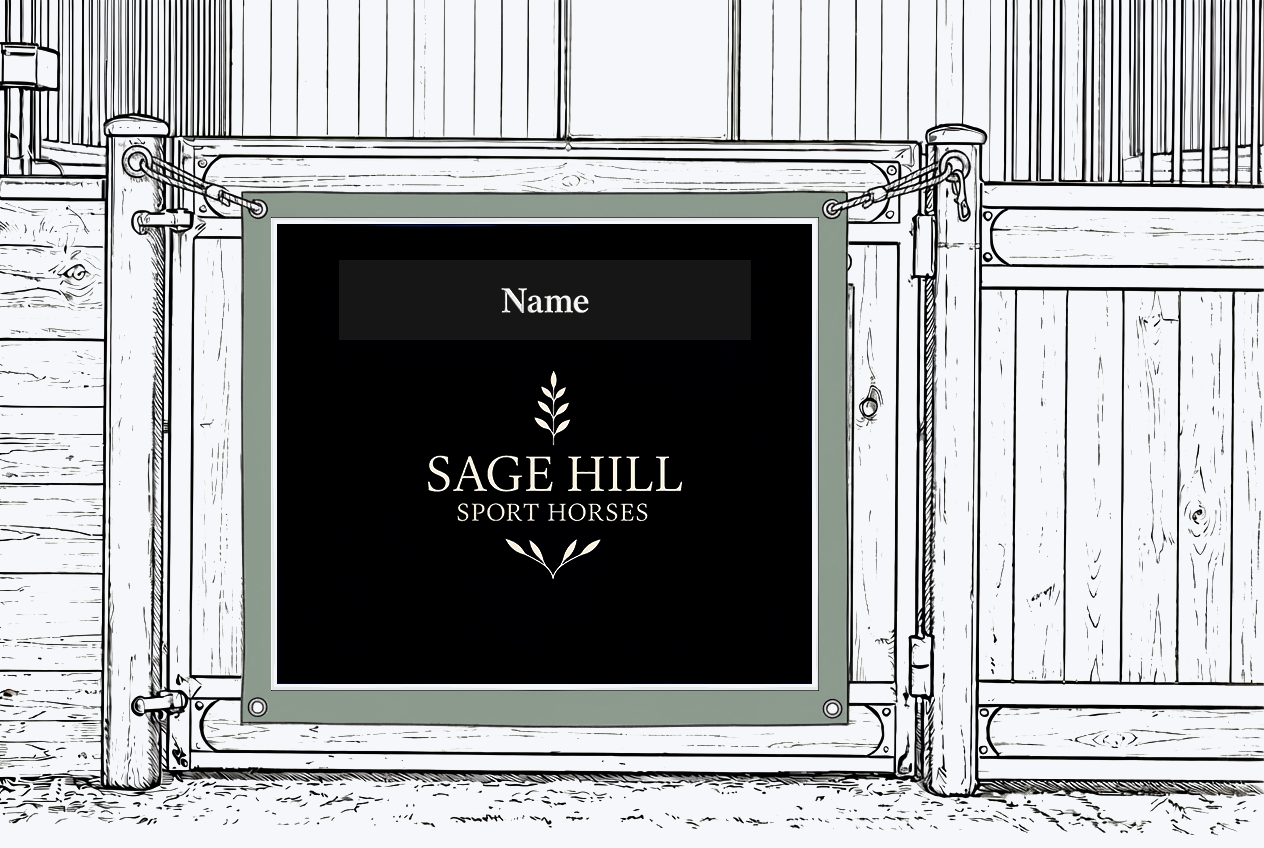 Sage Hill Sport Horses Stall Front Banner